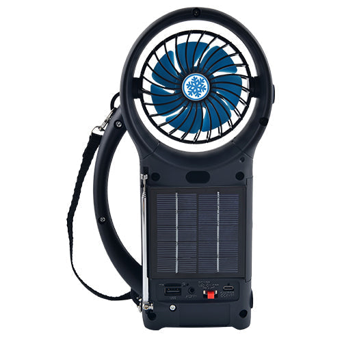 Coluna Bluetooth Solar com Rádio FM, Luz LED e Ventoinha