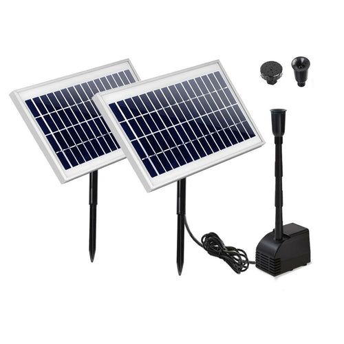 Kit Bomba Solar Submersível Gardeon com 2 Painéis — Fonte para Lago e Jardim