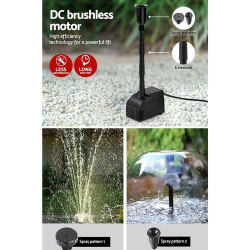 Kit Bomba Solar Submersível Gardeon com 2 Painéis — Fonte para Lago e Jardim