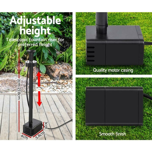 Bomba Solar Submersível Gardeon com Bateria — Fonte para Lago e Jardim
