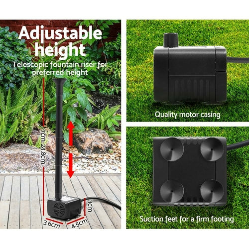 Bomba Solar para Lago e Jardim — Painel Grande 8.2W