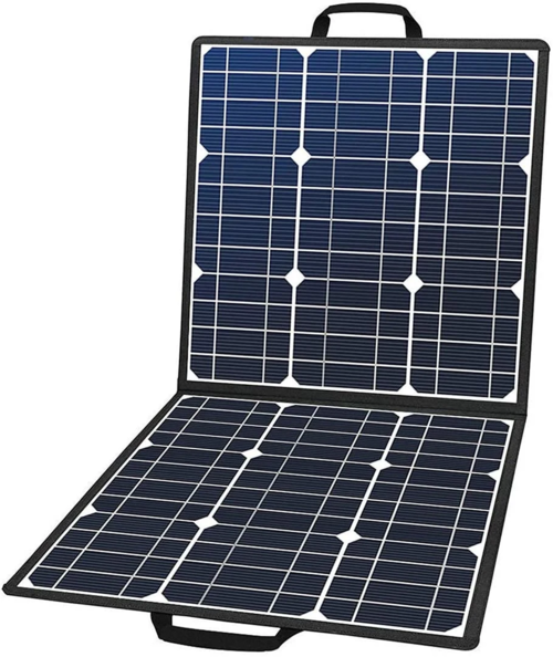 Painel Solar Dobrável Portátil 50W 18V — Campismo e Viagens