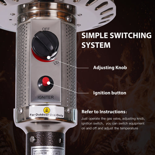 Aquecedor a Gás Portátil para Exterior com Sistema de Desligação Automática