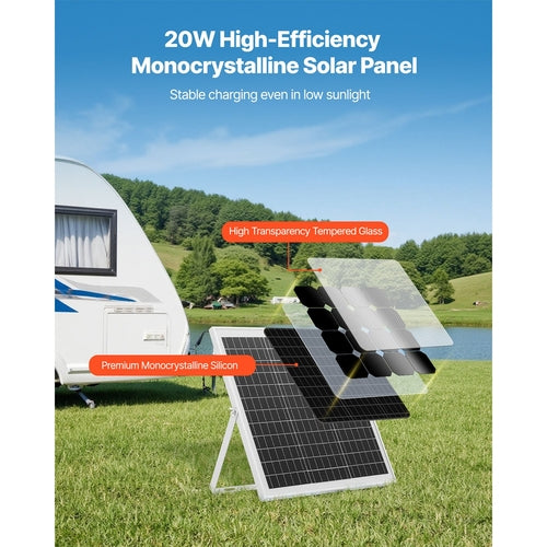 20W 12V Solar Panel Battery Charger, Solar Battery Trickle Charger