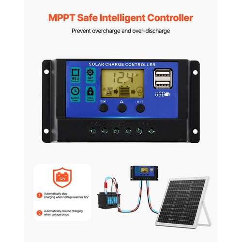 20W 12V Solar Panel Battery Charger, Solar Battery Trickle Charger